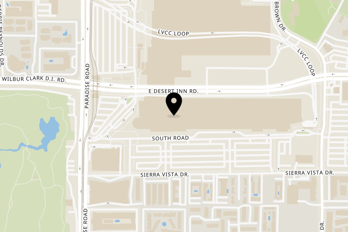Map showing the location of Truk N Yaki on 3150 paradise rd in Las Vegas