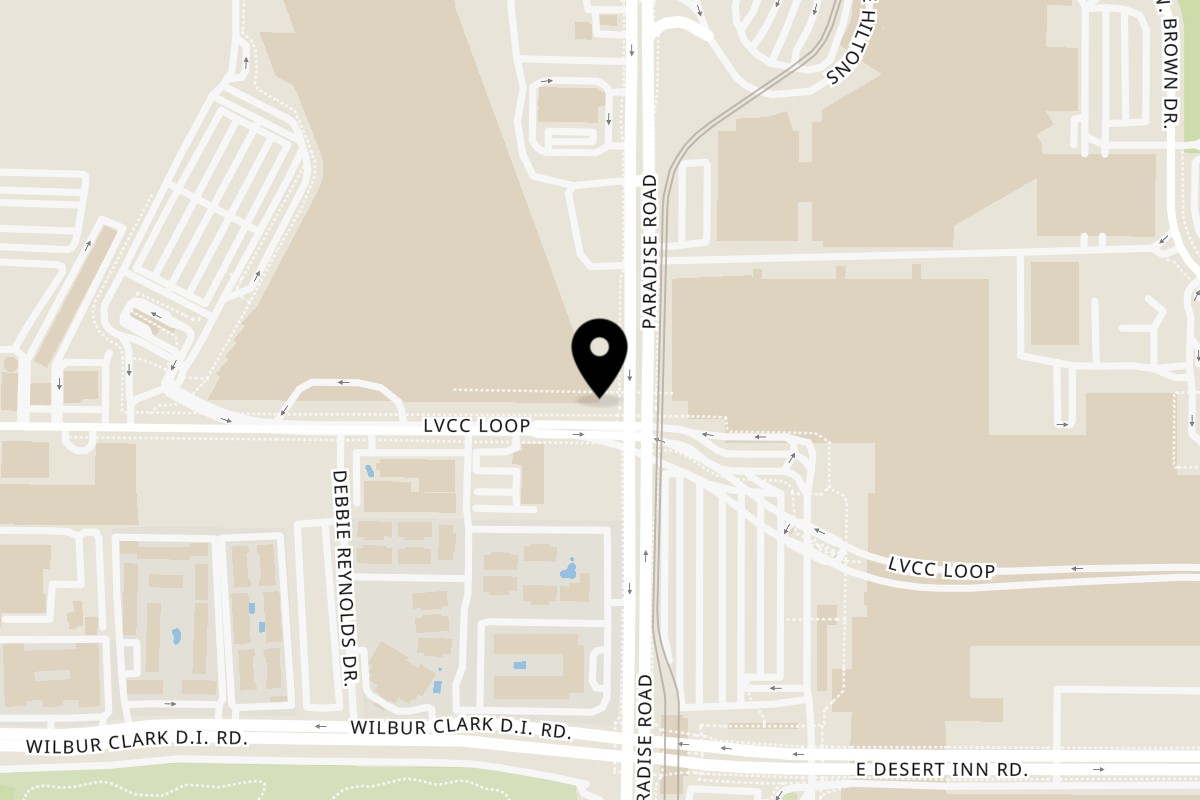Map showing the location of Truk N Yaki on 3150 Paradise Rd in Las Vegas